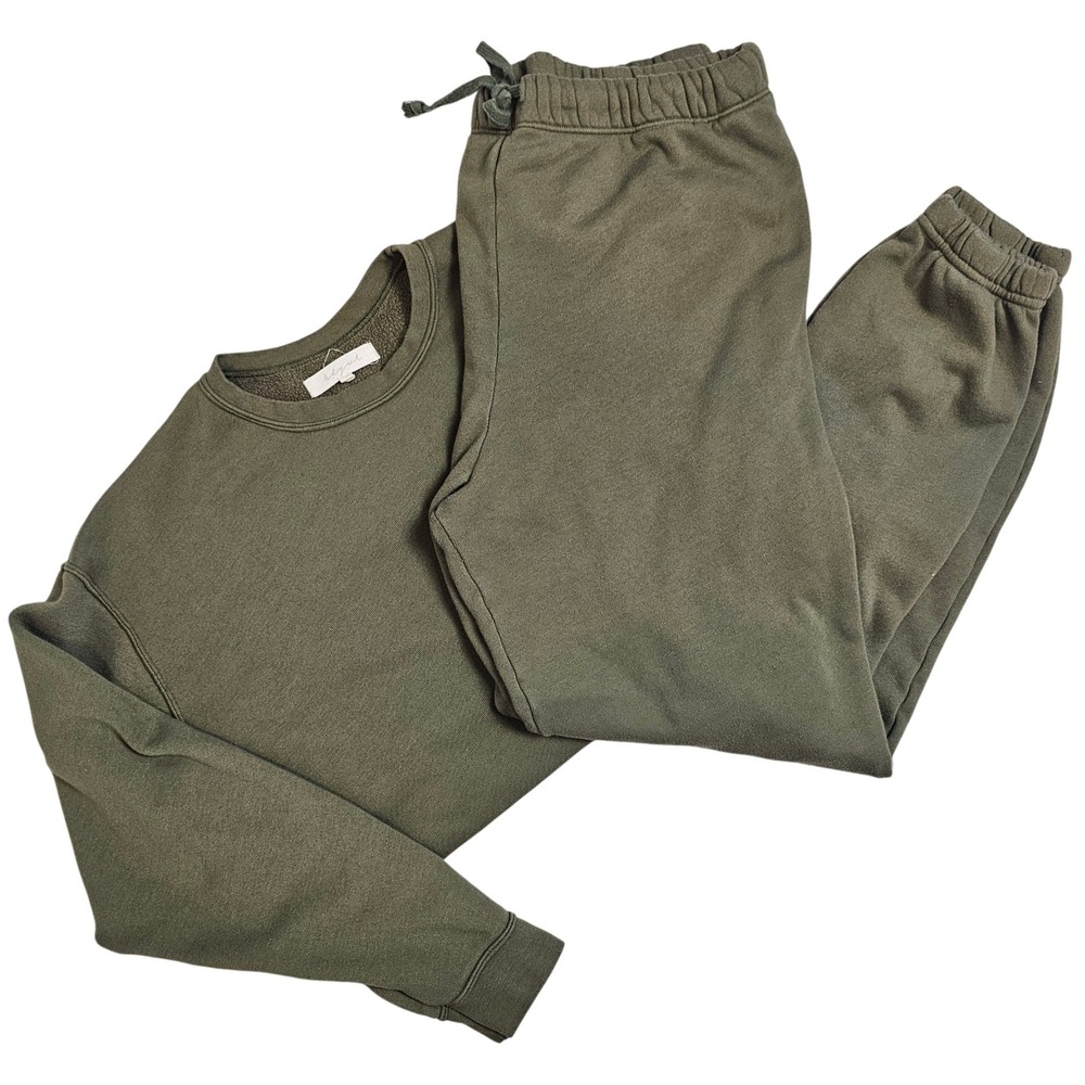 HDYWT Sweatshirt and Jogger Lounge Oversized Cozy Set Olive Green Size Medium - Picture 2 of 15
